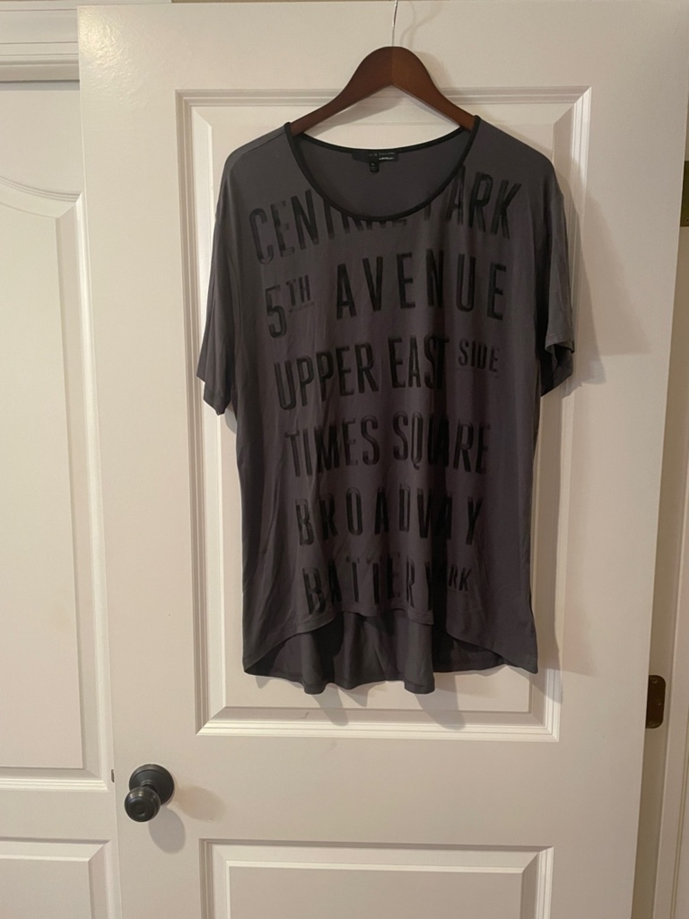 Elie Tahari Scoop Neck Tunic Tee in Charcoal